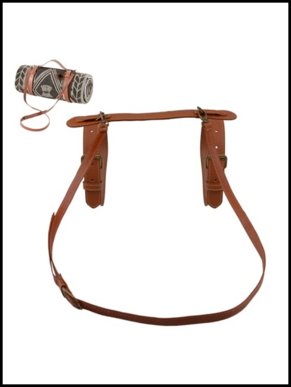 PU Leather Picnic Blanket Carry Strap Adjustable Shoulder Belt for Yoga Mat